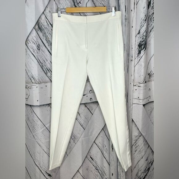 NWT Tibi Anson Cargo Skinny Pants with Back Hem Splits in Ivory Size 8 - Picture 3 of 11